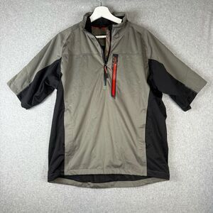 Mizuno Pro Collection Mens Size Medium Quarter Zip Athletic Shirt Black Tan